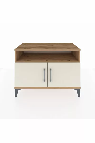 Hyperion Kommode mit 2 Regalen und 2 Türen, Kiefer-Marmoroptik