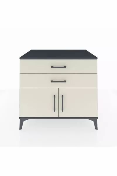 Kronos Şifonyer Tek Raflı 2 Çekmeceli 2 Kapaklı  Antrasit-Aytaşı