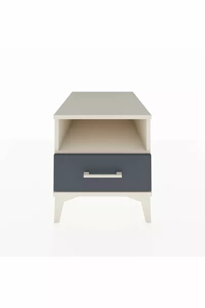 خزانة جانبية كرونوس بدرج واحد ورف واحد - عقيق رمادي