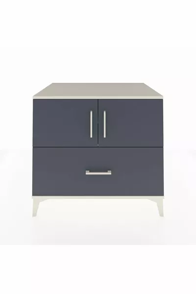 Kronos Dresser with 2 Shelves, 1 Drawer, 2 Doors Moonstone-Anthracite