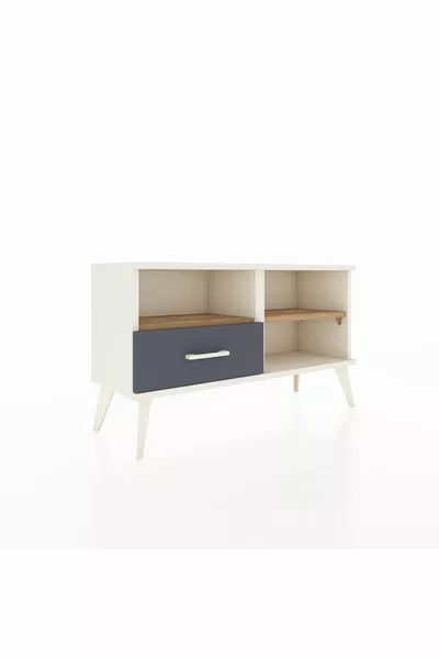 خزانة أرجيس بستاند درج واحد ورفان بحجر القمر-صنوبر/أنترسيت