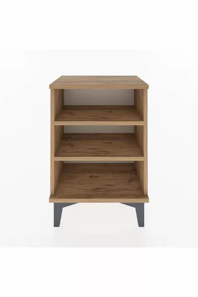 Arges Nachttisch mit 2 Regalen Kiefer-Kiefer