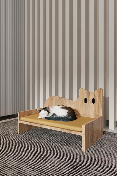 TODİ Wooden Cat - Dog Bed - WITH FOAM - A.CAM