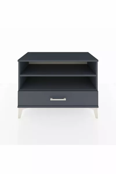 خزانة هايبرينون بدرجين ورفين مفردة باللون الأنثراسيت-أنثراسيت