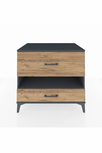 خزانة كرونوس بدرجين ورف واحد أنثراسيت-صنوبر