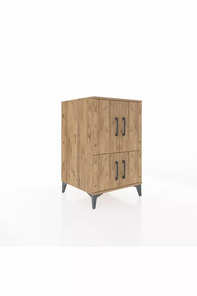 خزانة جانبية كرونوس بطابقين وأربعة أبواب - صنوبر