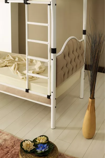 Lit superposé en métal avec sommier double et cadre de lit Melis