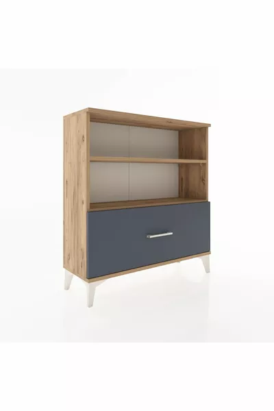 Comò Arges con 2 ripiani e 1 cassetto Pino-Antracite