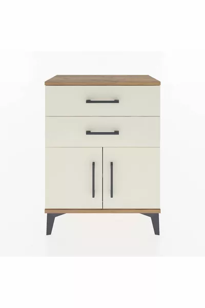 Arges Commode with One Shelf, 2 Drawers, 2 Doors, Pine-Agate