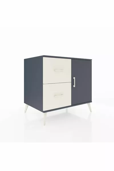 Комод Kronos с одной полкой, двумя ящиками и одной дверцей, антрацит-антрацит/кукурузный камень