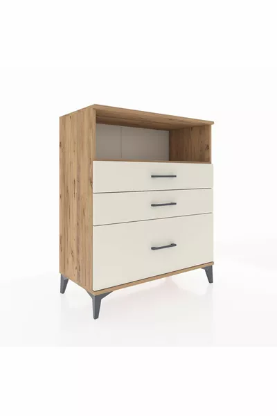 Hyperion Şifonyer Tek Raflı 3 Çekmeceli  Çam-Aytaşı