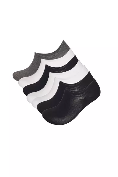 Unisex 7'li Paket Sneakers Patik Çorap Siyah / Beyaz / Lacivert / Antrasit