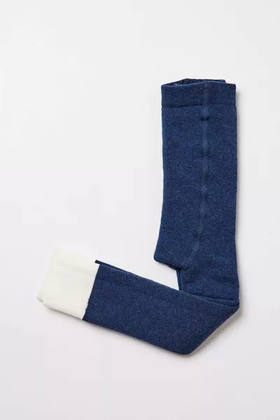 Синие детские колготки с деталями на штанинах