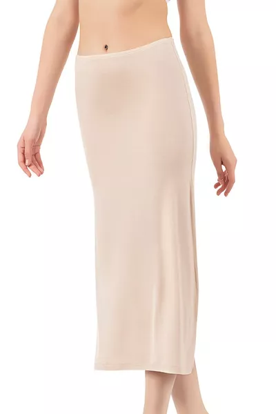  Women's Viscose Knee-Length Long Skirt with Lining and Slip Jumpsuit ( CM Length)