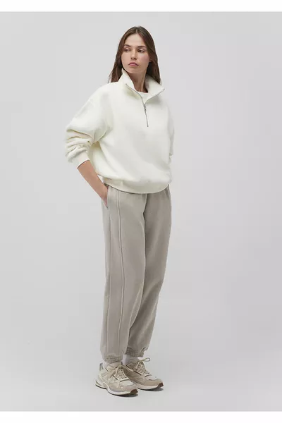 Beige Basic Jogginghose 