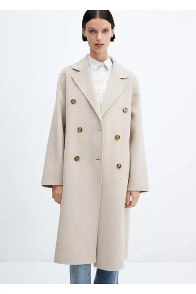 معطف صوف يدوي الصنع واسع الحجم