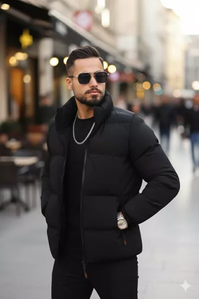 Мужская черная пуховая куртка