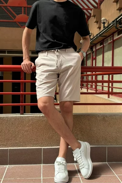 Мужские шорты Old Money Culture с поясом на завязках, прямого кроя, хлопковые, льняные 