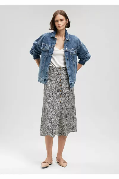 مصغرة ديزي المطبوعة زر تنورة 