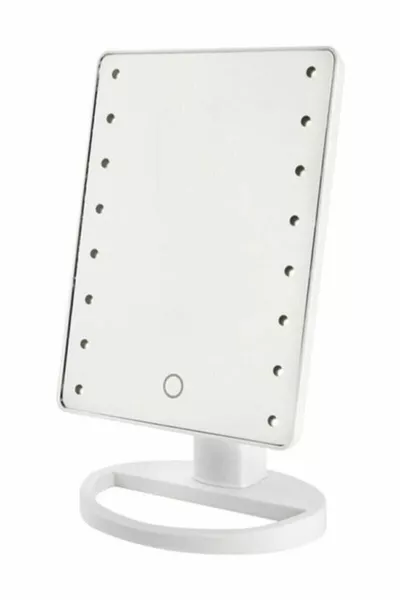 Specchio da Trucco Touch con Luce LED da Tavolo, Regolabile, a Batteria, cm