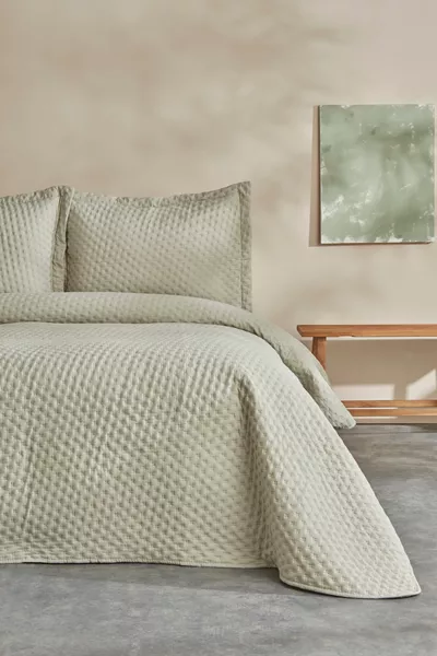 Breeze Soft Çift Kişilik Yatak Örtüsü Adaçayı