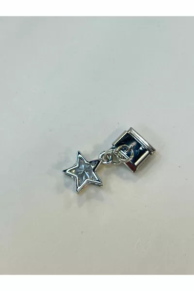 سلسلة تشارم إيطالية بنجمة ونقش هندسي من نومي، قطعة واحدة