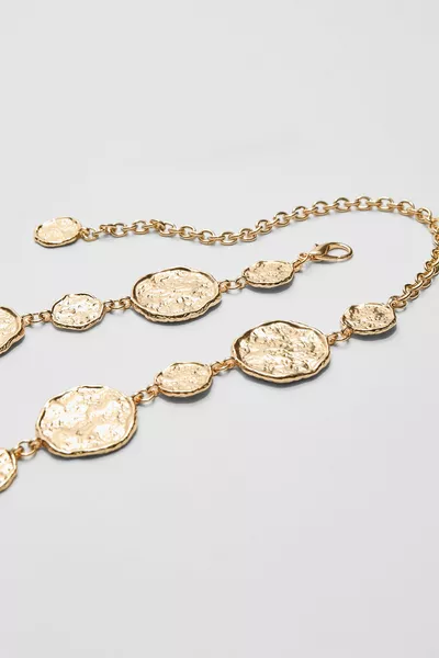 Metal belt with round buckle