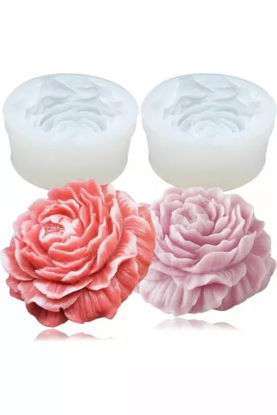 Силиконова форма за свещи с цвете Божур