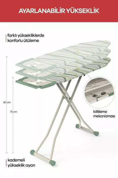 Silvia Ironika Thick-Pipe Drying Rack Set with Ironing Board - Green
