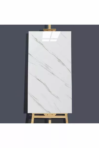 Pannello in PVC Marmo Bianco Espanso Autoadesivo Flessibile  cm per Bagno, WC, Cucina