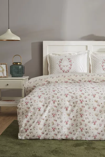 Комплект постельного белья Sonya Yeşil из % хлопка для двуспальной кровати