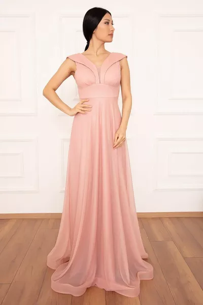 Glitter Tulle Long Evening Dress 