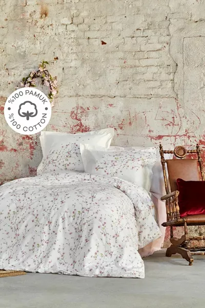 Annata Somon % Cotton Double Duvet Cover Set