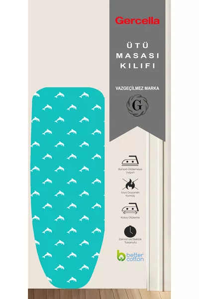 (WITH GIFT) Turquoise Ironing Board Cover 1 Piece with Protective Mesh Ironing Pad as a Gift