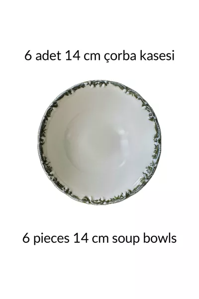 Antique Green 6-persoons  cm Speciale Ontwerp Premium Porseleinen Soepkommen Set 