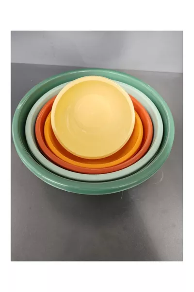 Renkli 5 Adet Yuvarlak Badya Seti Karıştırma & Saklama Kabı Çok Amaçlı Leğen Farklı Boyutlarda