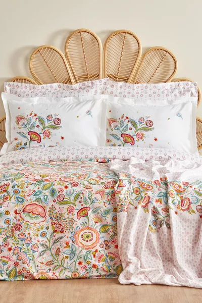 Комплект постельного белья Sarthe % хлопок, двуспальный, с покрывалом, многоцветный