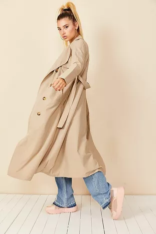 Double-breasted Neck Trench Coat
