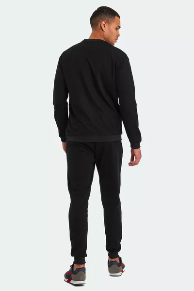 الجاني KTN طقم بدلة رياضية رجالية أسود