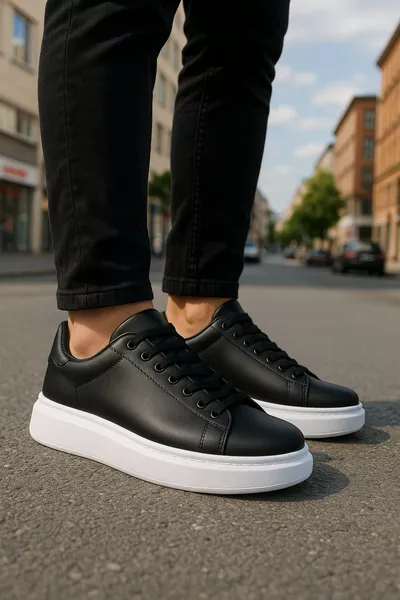 حذاء رياضي كاجوال أنيق للمشي بتصميم مريح وأرضية يومية للجنسين مع أربطة