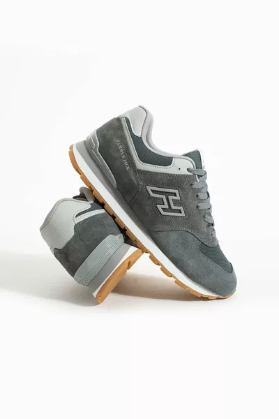 Чили Естествена Кожа Meet Сиво-Крейп Мъжки Спортни Обувки