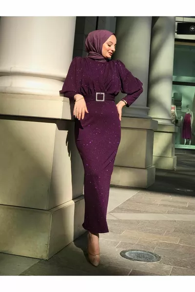 Megan Simli Kalem Abiye Mor