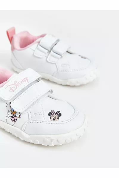LCW STEPS Blanc Imprimé Velcro Minnie Mouse Imprimé Bébé Fille Premier Pas Chaussures