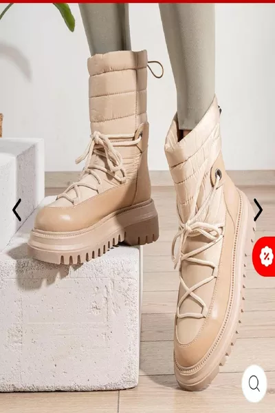 WOMEN'S BEIGE EVA SOLE ULTRA COMFORTABLE SNOW BOOTS