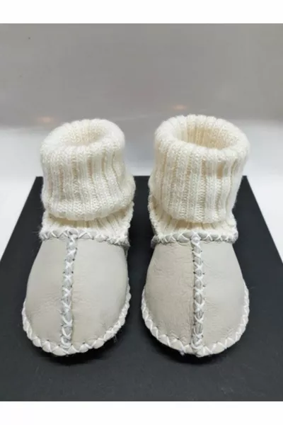 Baby Unisex Bio Lammleder Erste Schritt Schuhe Panduf Stiefeletten - 