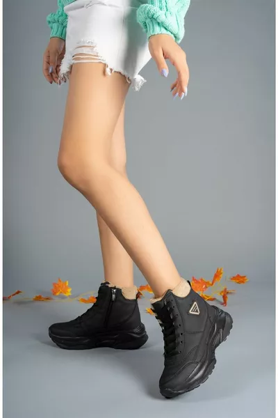 Черни бежови унисекс ботуши 