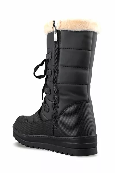  Women's Snow Boots Black/Beige