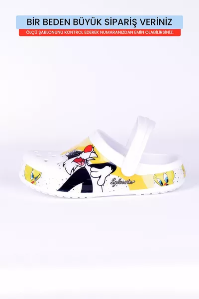 Cat Chick Printed Sea Beach Daily Use Non Slip Sole Kids Slippers Sabo