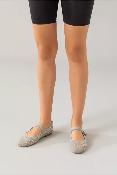 Biona Ballerine Donna in Pelle Stone Camoscio Beige