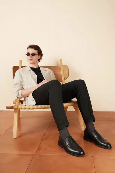 , Men's Genuine Leather Shoes  Black